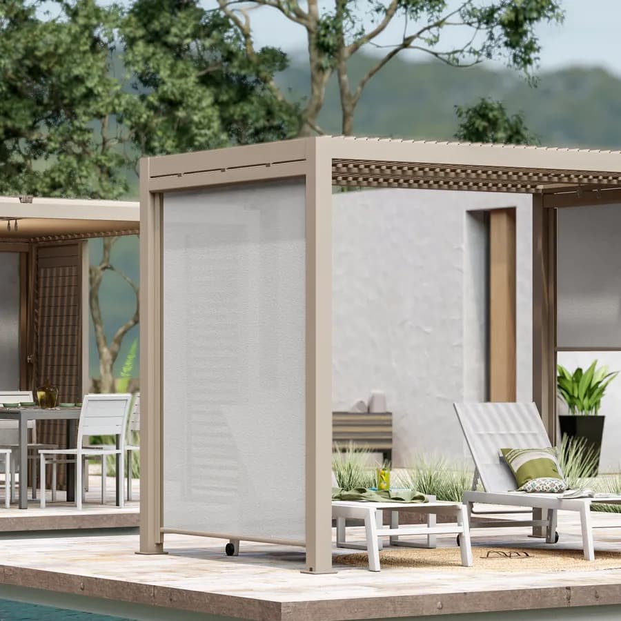 Tenda a caduta tortora lato da 2 m per gazebo bioclimatico tortora - Enea