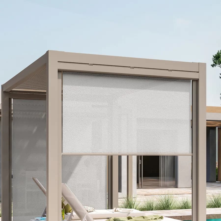 Tenda a caduta tortora lato da 2 m per gazebo bioclimatico tortora - Enea
