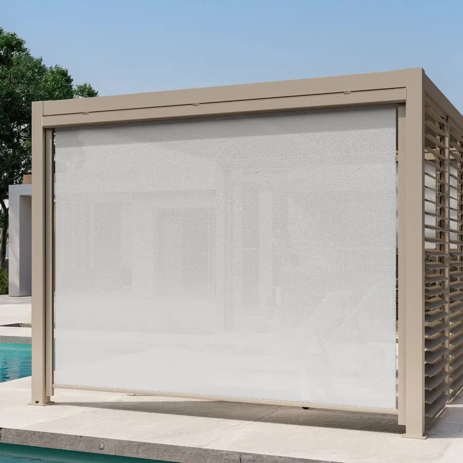Tenda a caduta tortora lato da 3,6 m per pergola o gazebo bioclimatico tortora - Enea