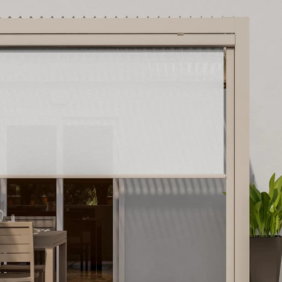 Tenda a caduta tortora lato da 3,6 m per pergola o gazebo bioclimatico tortora - Enea