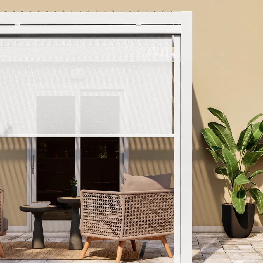Tenda a caduta bianca lato da 3 m per pergola o gazebo bioclimatico bianco - Enea
