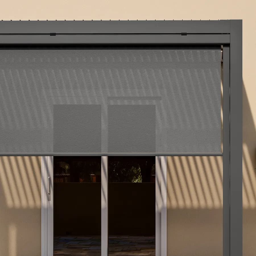 Tenda a caduta antracite lato da 3 m per pergola o gazebo bioclimatico antracite - Enea
