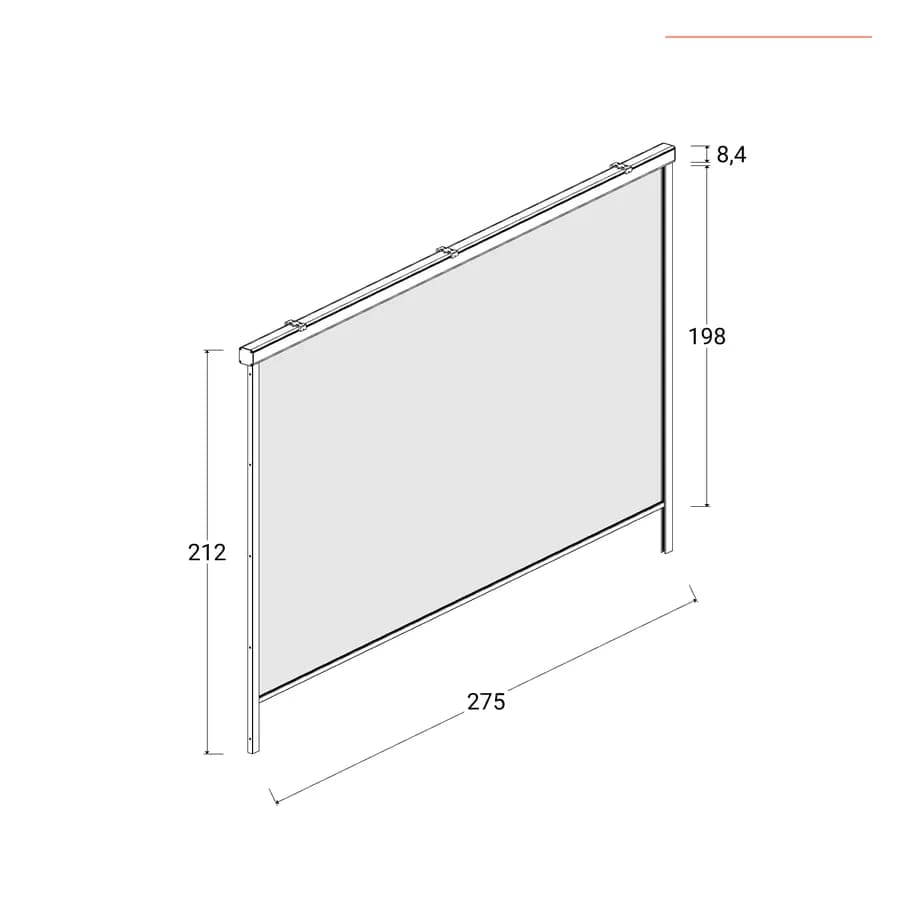 Tenda a caduta antracite lato da 3 m per pergola o gazebo bioclimatico antracite - Enea