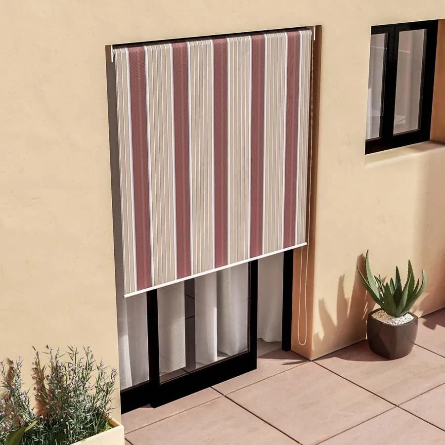 Tenda da sole a caduta verticale 150x250h cm bordeaux a righe