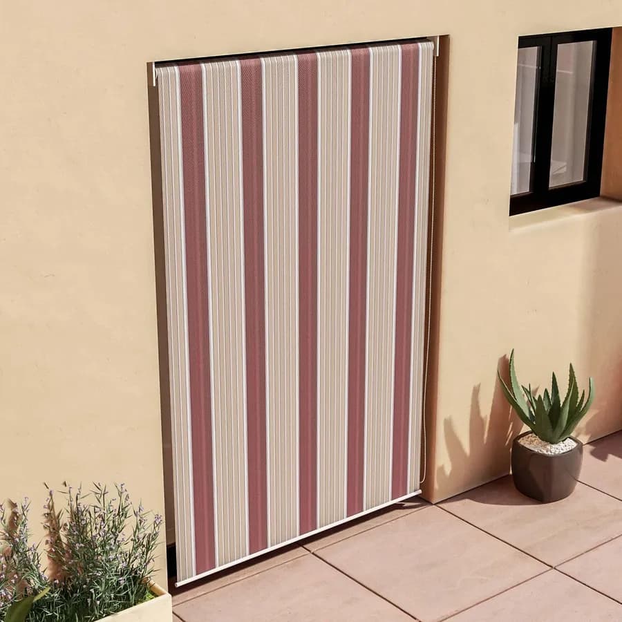 Tenda da sole a caduta verticale 150x250h cm bordeaux a righe