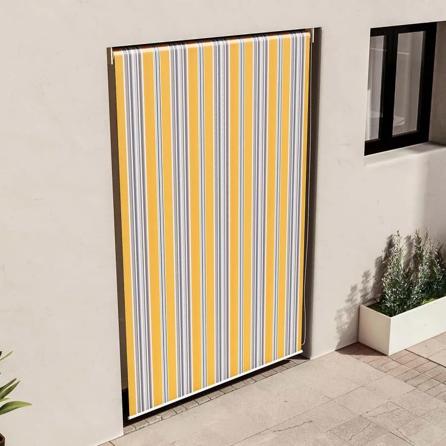 Tenda da sole a caduta verticale 150x250h cm gialla a righe