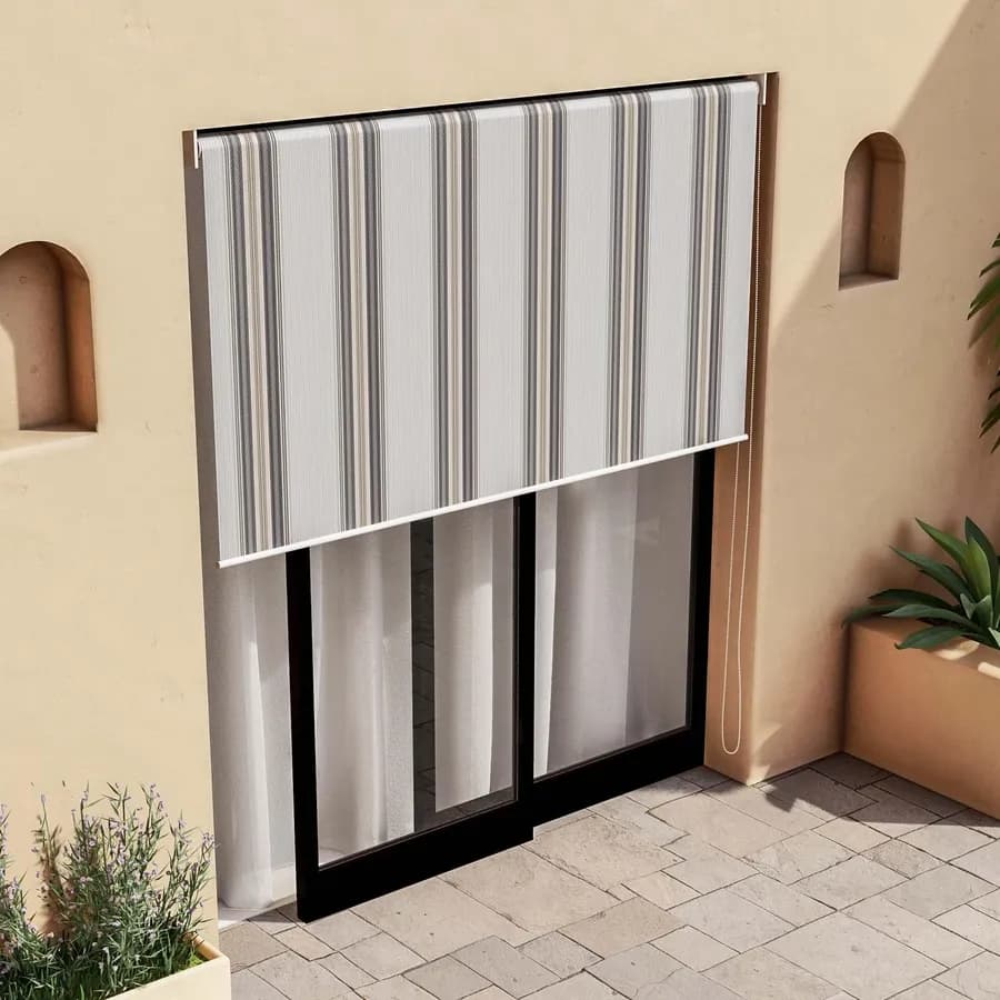 Tenda da sole a caduta verticale 200x250h cm beige a righe