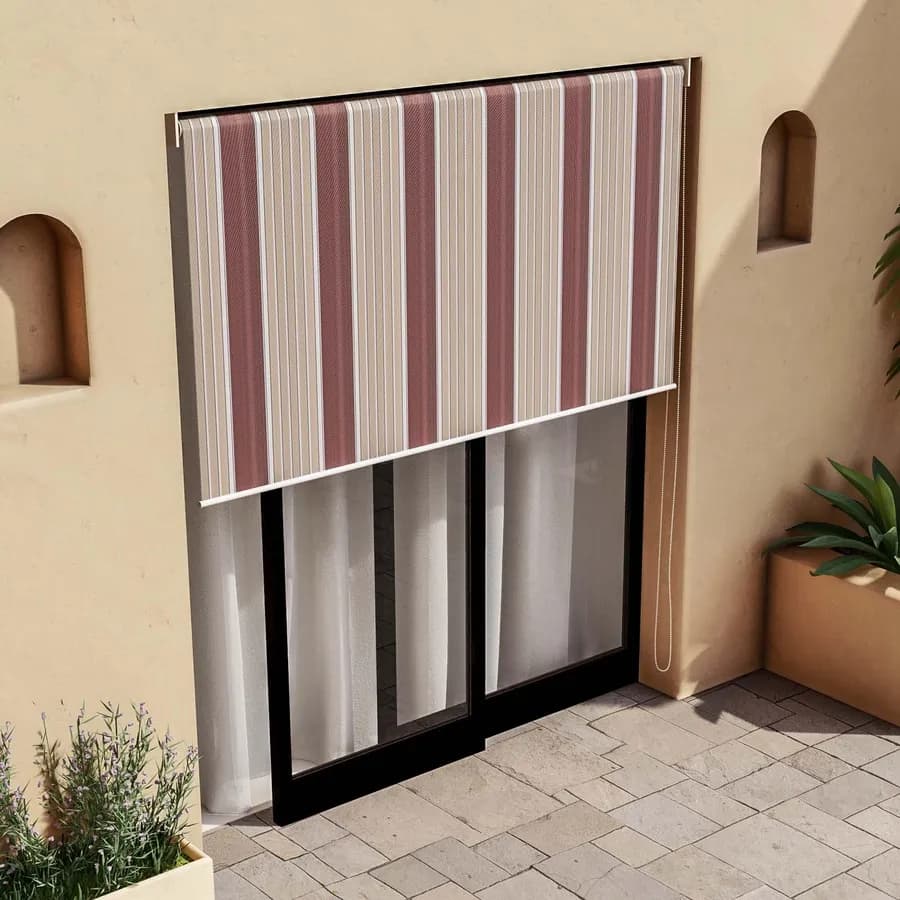 Tenda da sole a caduta verticale 200x250h cm bordeaux a righe