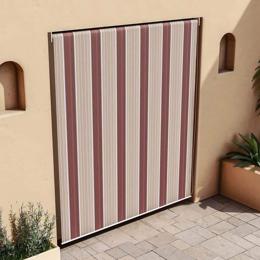 Tenda da sole a caduta verticale 200x250h cm bordeaux a righe
