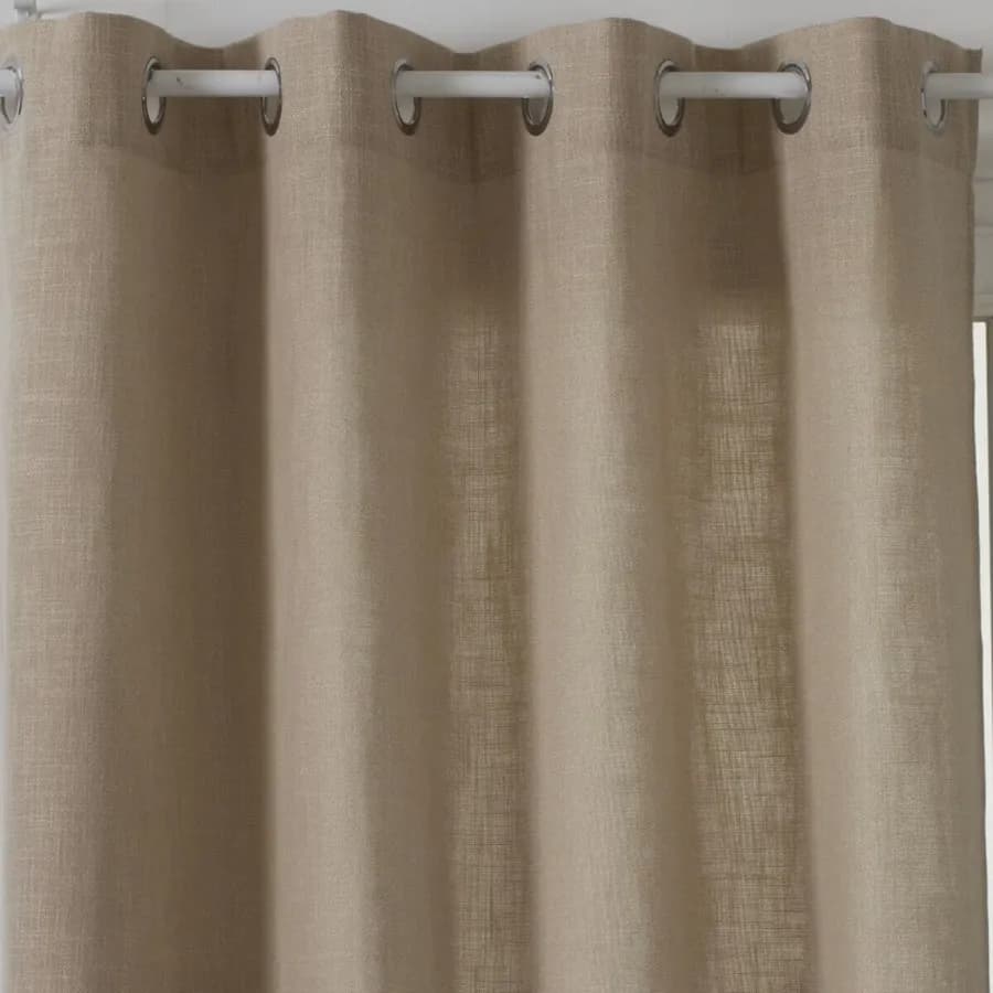 Tenda filtrante 140x260h cm in tessuto effetto lino beige scuro - Cremy