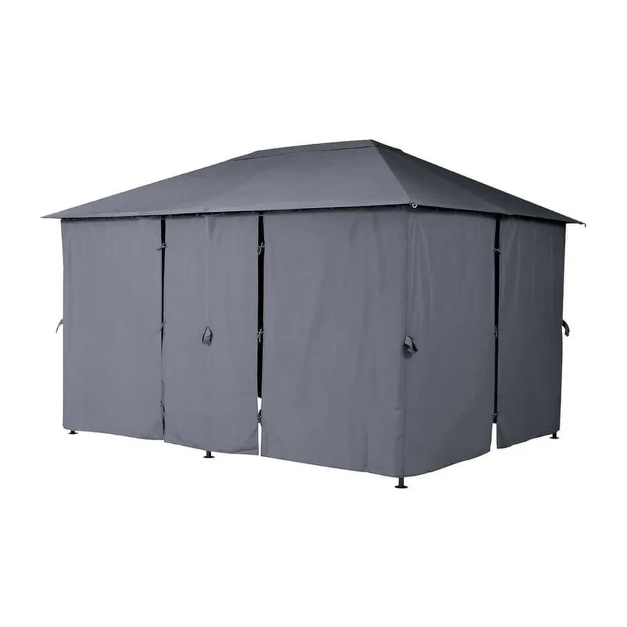 Set 6 tende con cerniera per gazebo Albury e Malvasia da 3x4 m in poliestere grigio