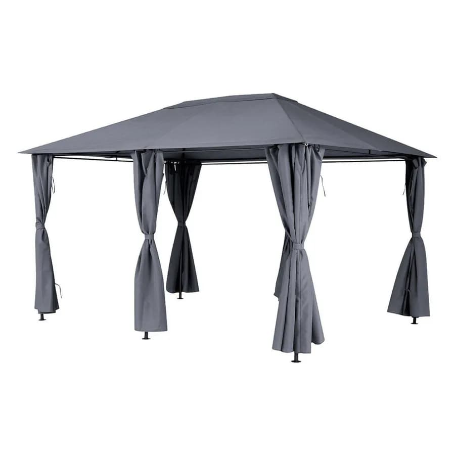 Set 6 tende con cerniera per gazebo Albury e Malvasia da 3x4 m in poliestere grigio