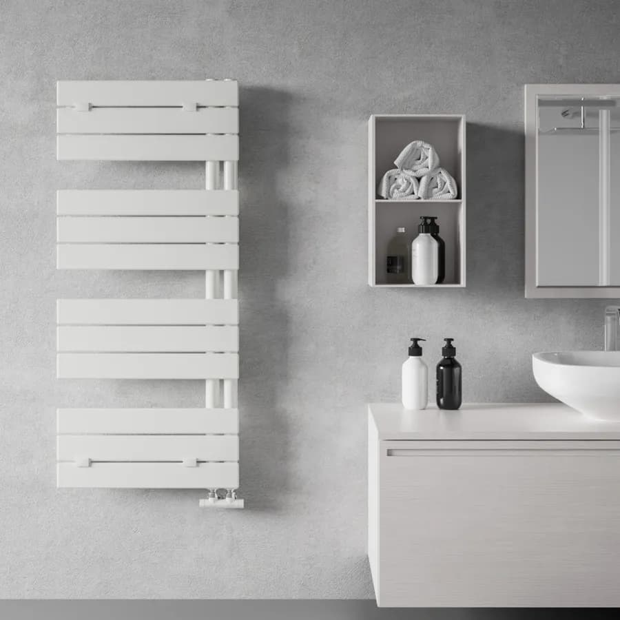 Termoarredo 1130X500 bianco in acciaio tubi piatti - Alba di Lazzarini
