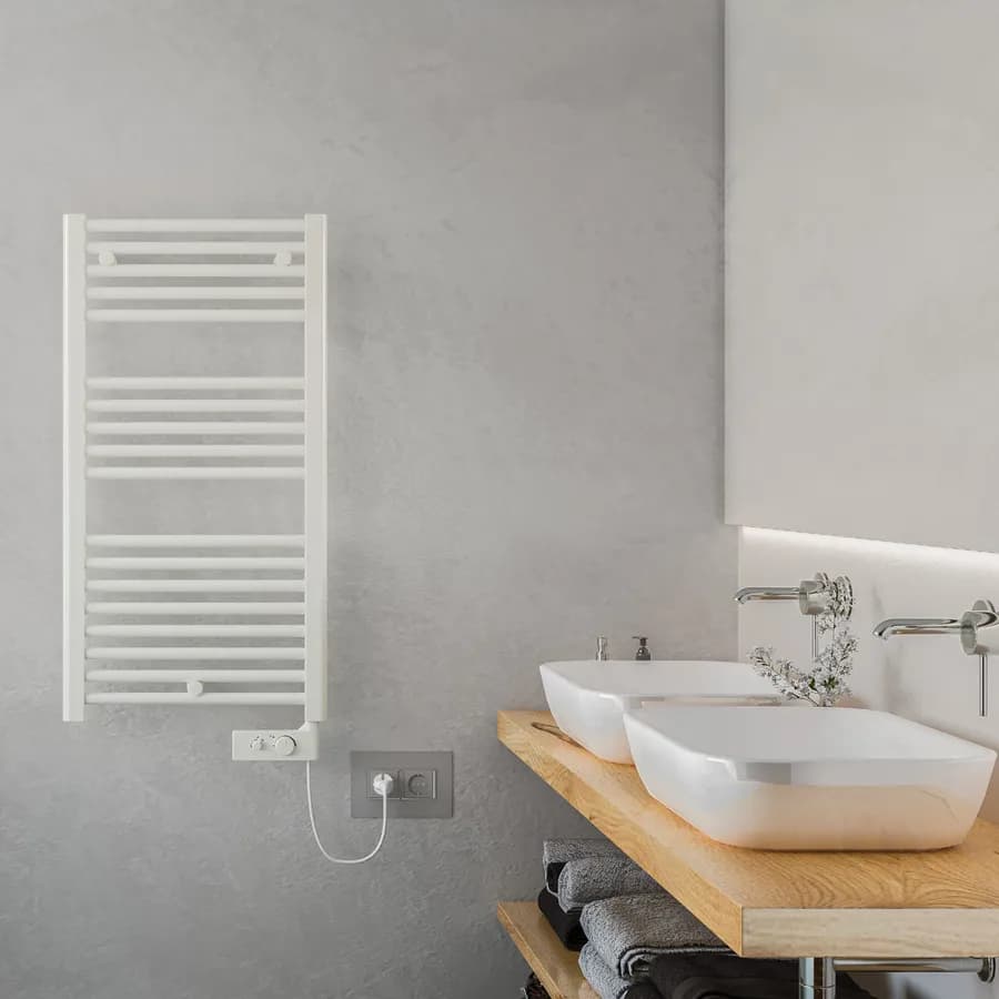 Termoarredo elettrico 920x480 mm termostato bianco - E-Cortina di Lazzarini