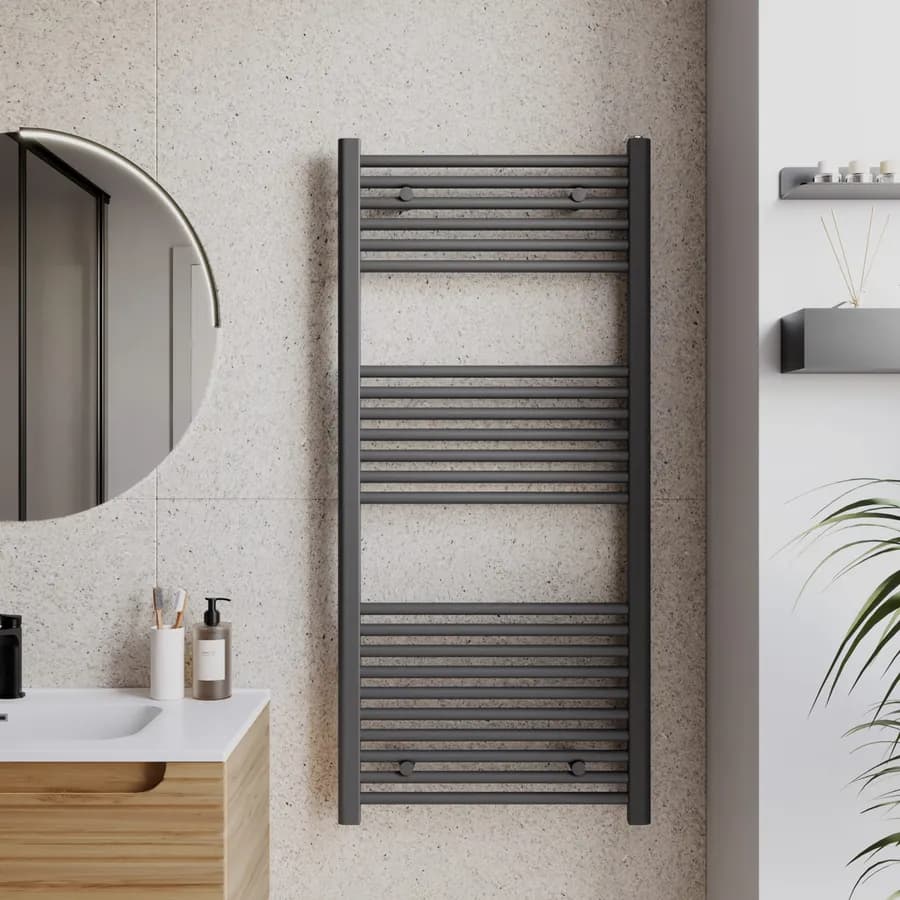 Termoarredo scaldasalviette 1200x450 antracite interasse 400 mm - Alpina