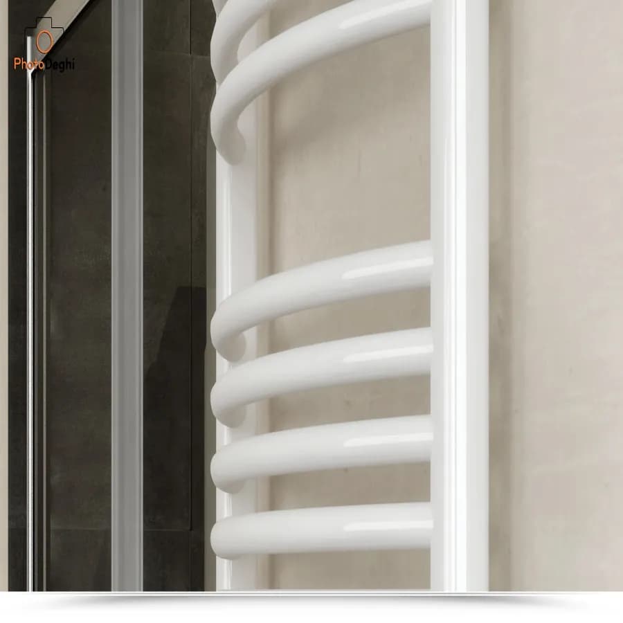 Termoarredo scaldasalviette 1200x550 bianco curvo interasse 500 mm - Alpina