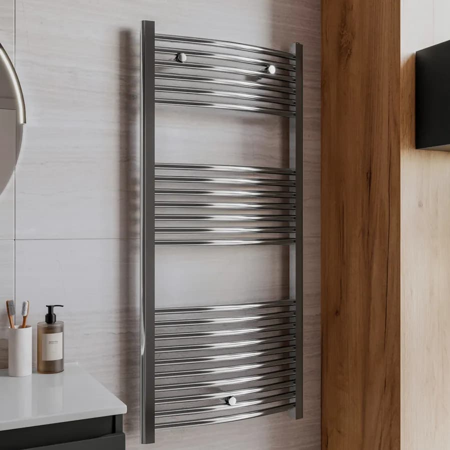 Termoarredo scaldasalviette 1200x550 cromo curvo interasse 500 mm - Alpina