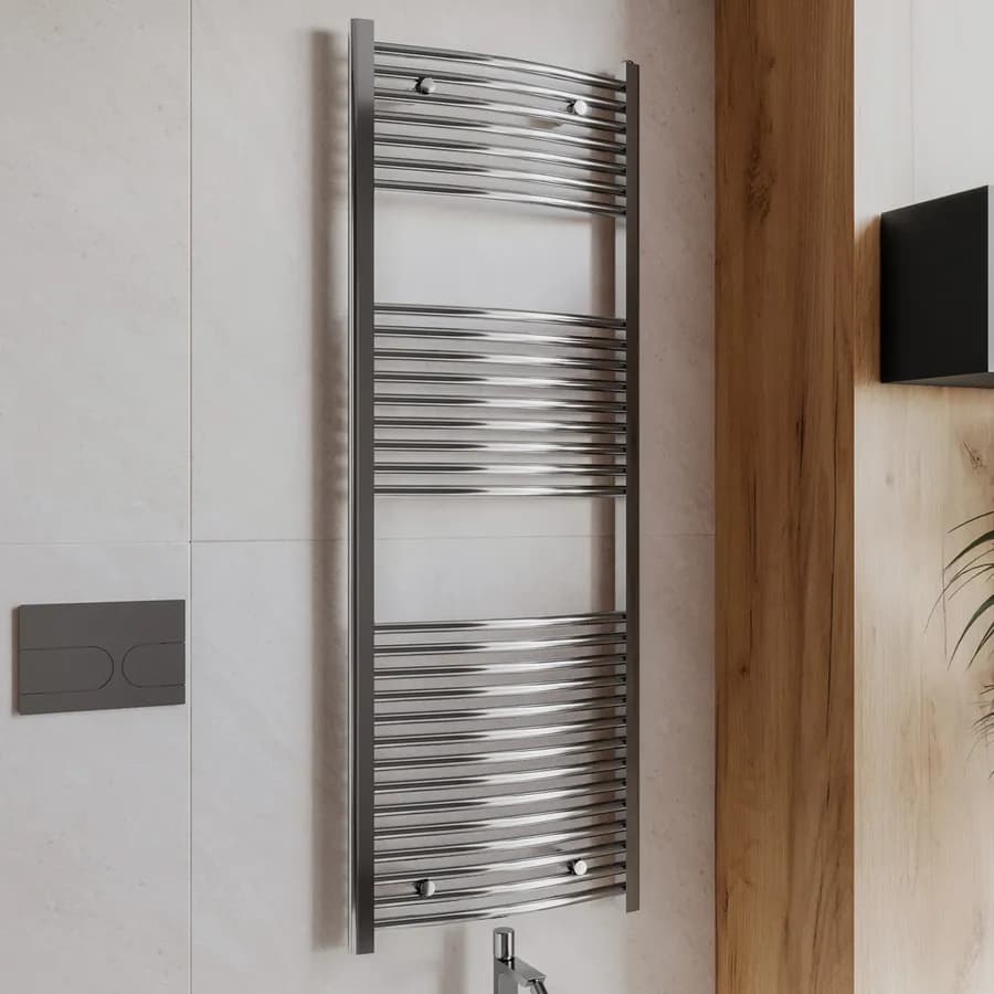 Termoarredo scaldasalviette 1500x600 cromato curvo interasse 550 mm - Alpina