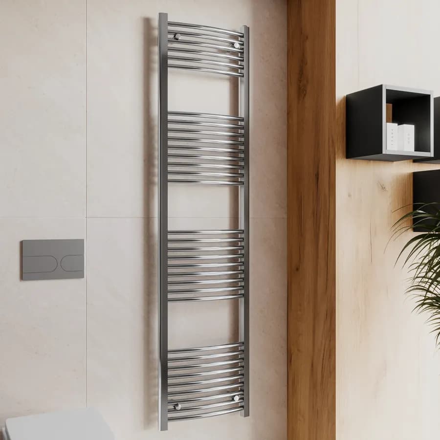 Termoarredo scaldasalviette 1800x450 cromato curvo interasse 400 mm - Alpina