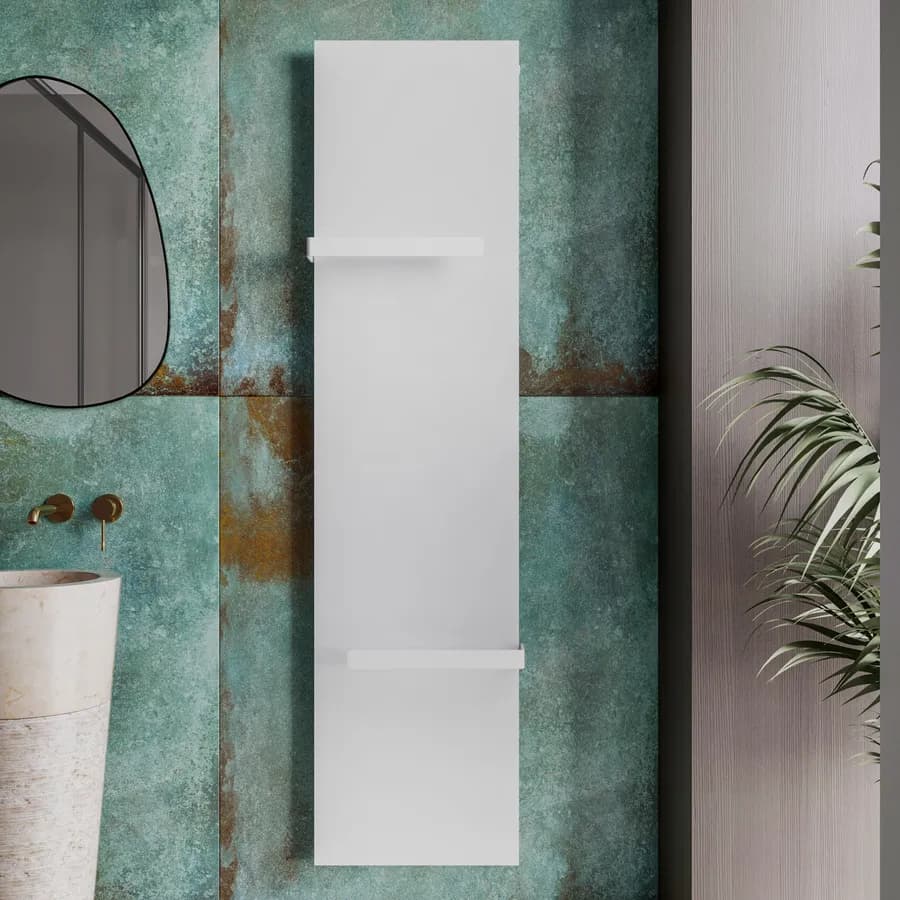 Termoarredo a pannello 1804x452 acciaio bianco con portasalviette - Dandy