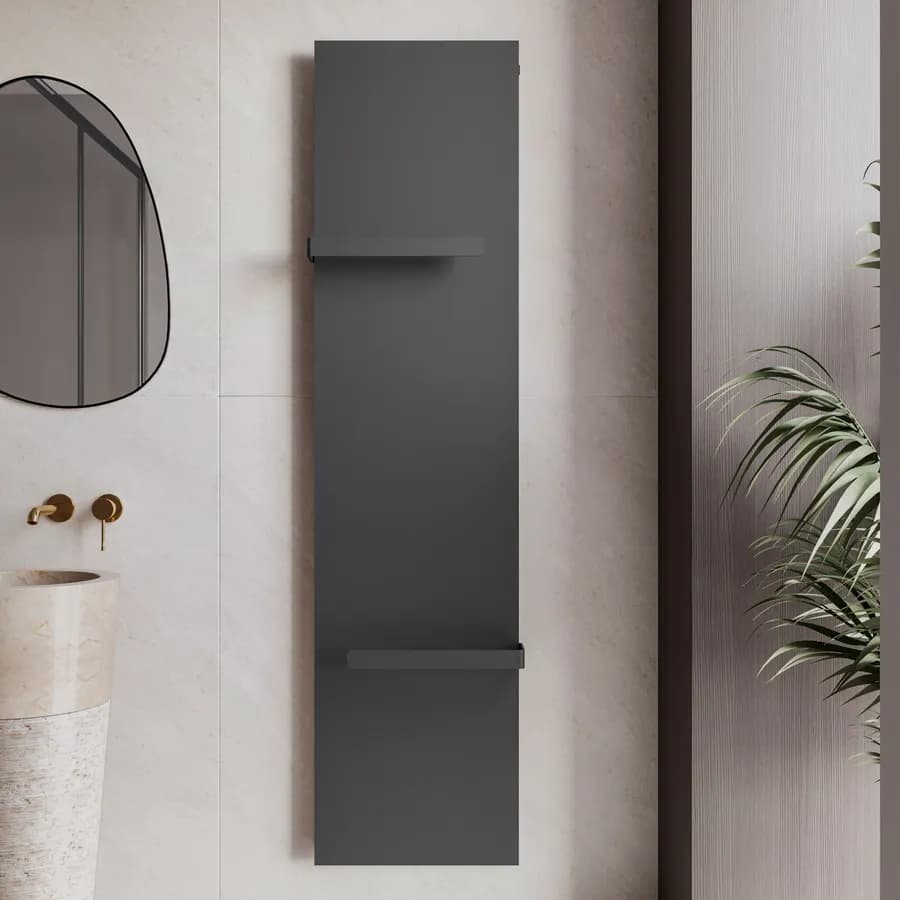 Termoarredo a pannello 1804x452 acciaio antracite con portasalviette - Dandy