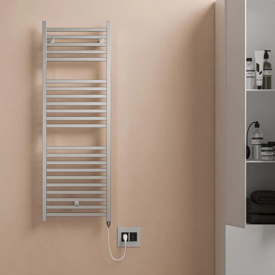 Termoarredo elettrico 1110x500mm potenza 300W presa shuko cromo - E-Todi di Lazzarini