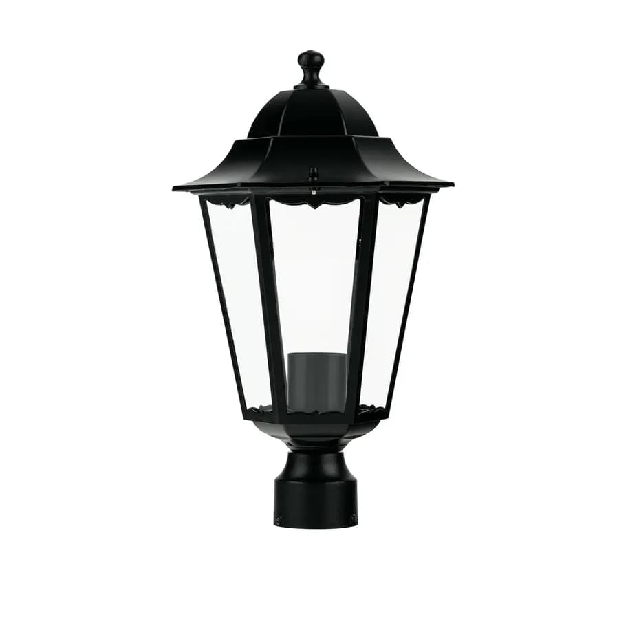 Testa palo lanterna da esterno 22x37,5 cm alluminio nero