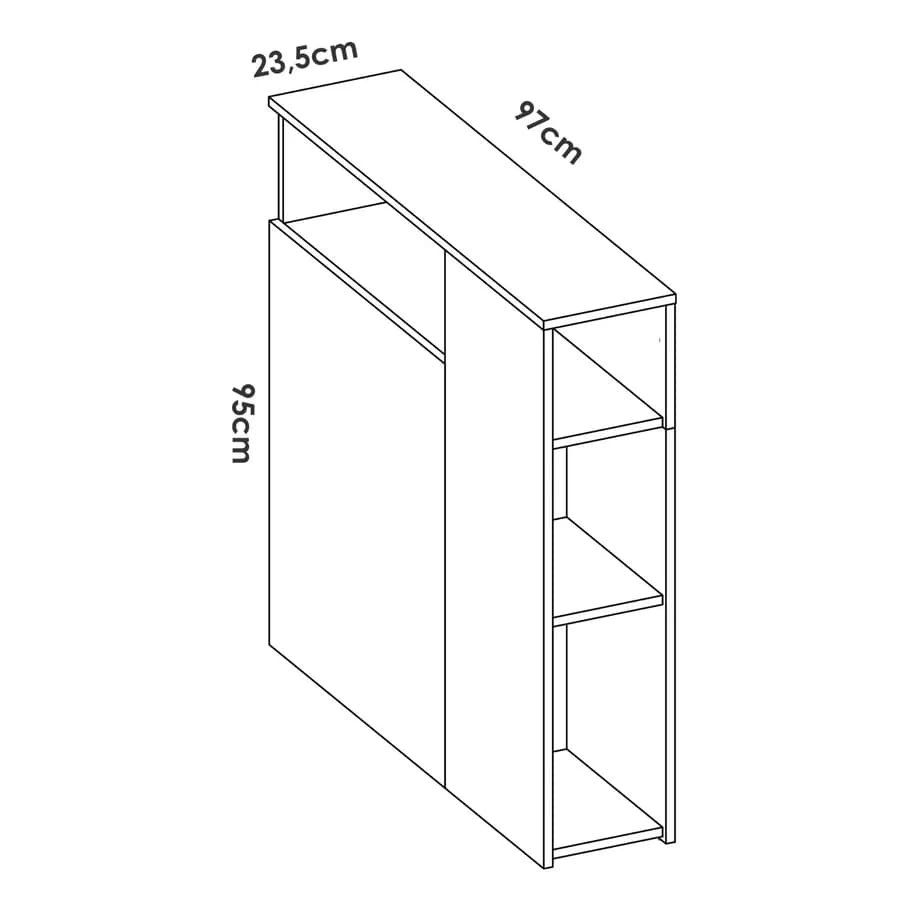 Testata 97x95h cm in legno effetto rovere con vani a giorno - Kygo