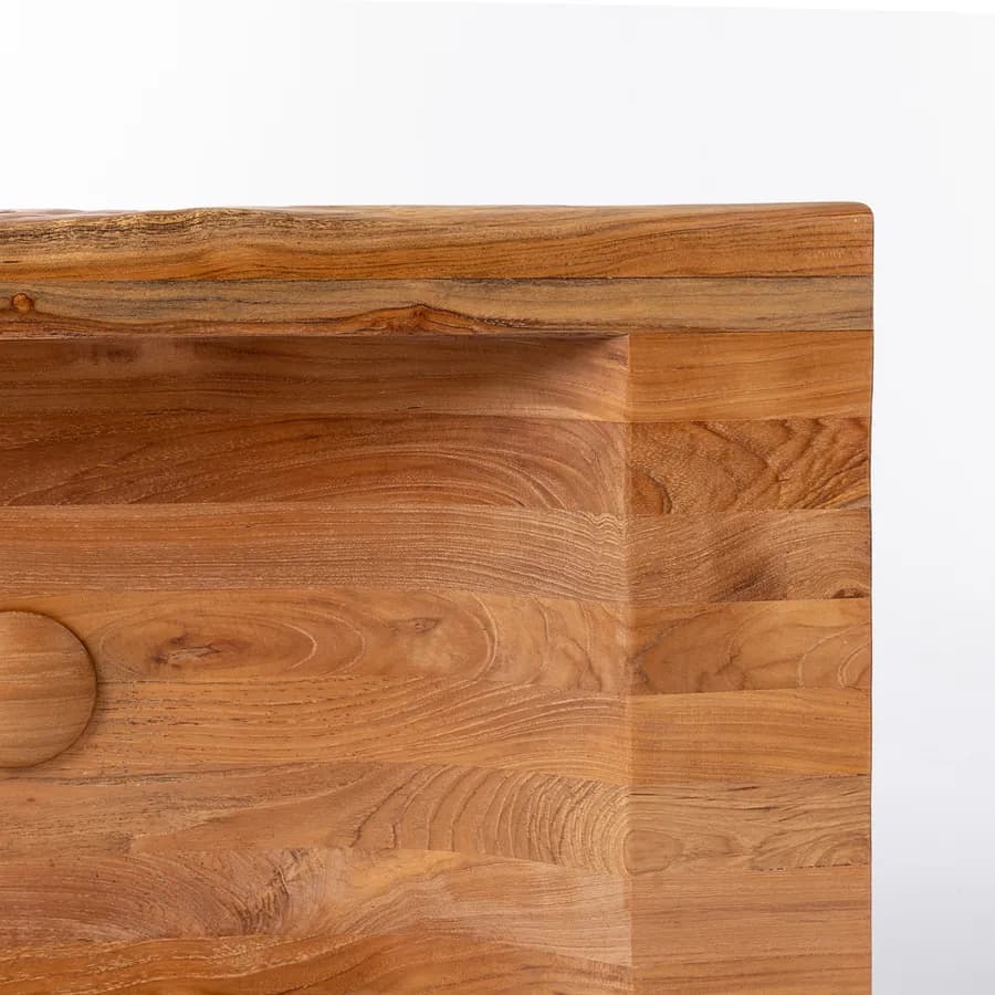 Top lavabo d'appoggio 70x40 cm in teak - Adant