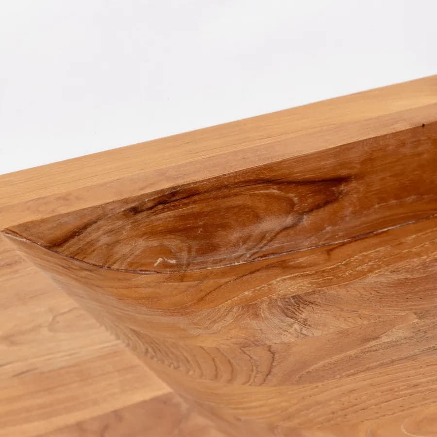 Top lavabo d'appoggio 70x40 cm in teak - Adant