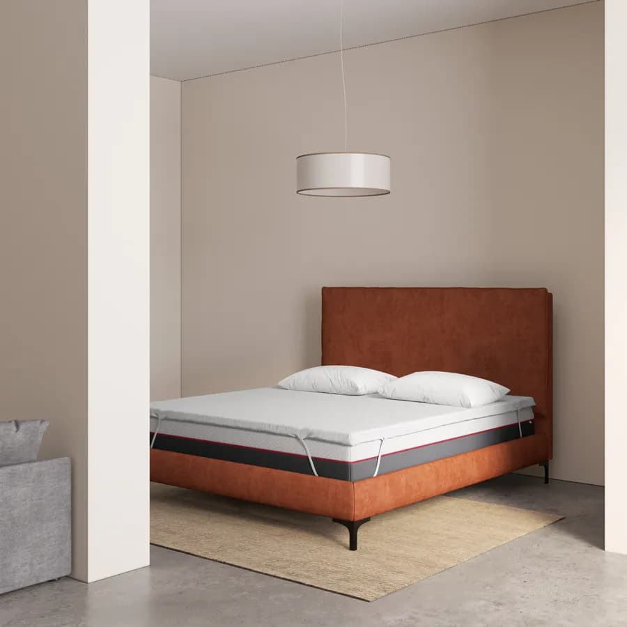Topper per materasso matrimoniale 160x190 cm sfoderabile in Memory h 5,5 cm - Audley