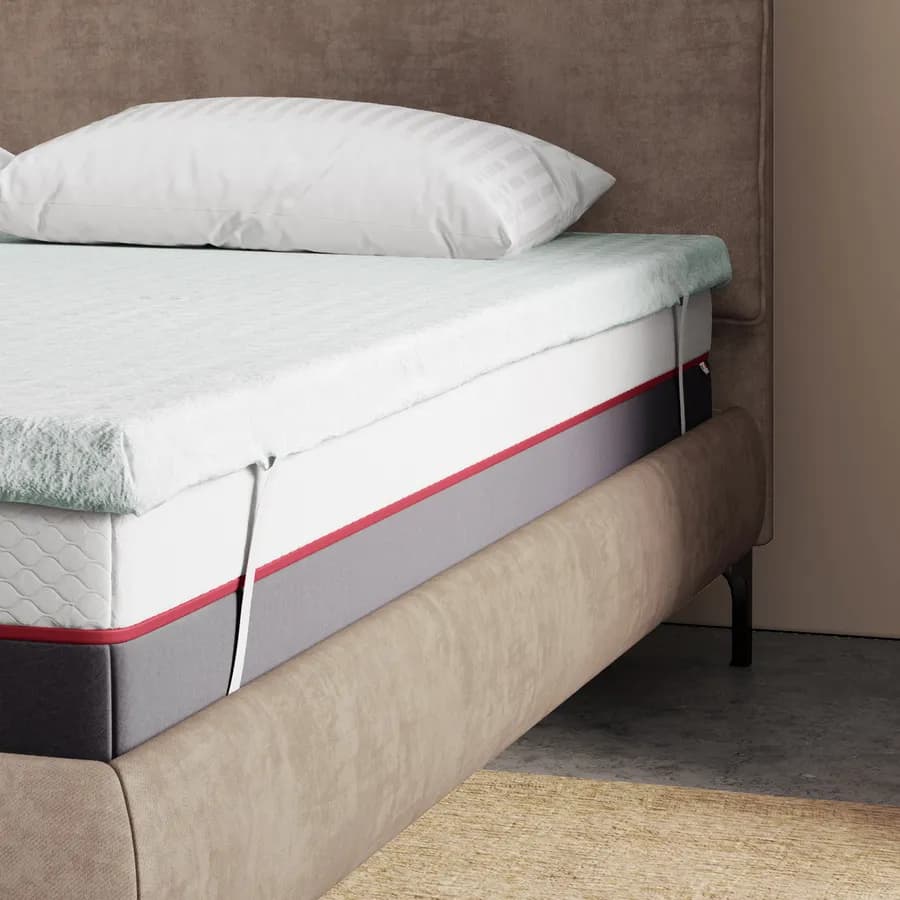 Topper per materasso singolo 90x190 cm sfoderabile in Elastic Foam h 5,5 cm - Glamis