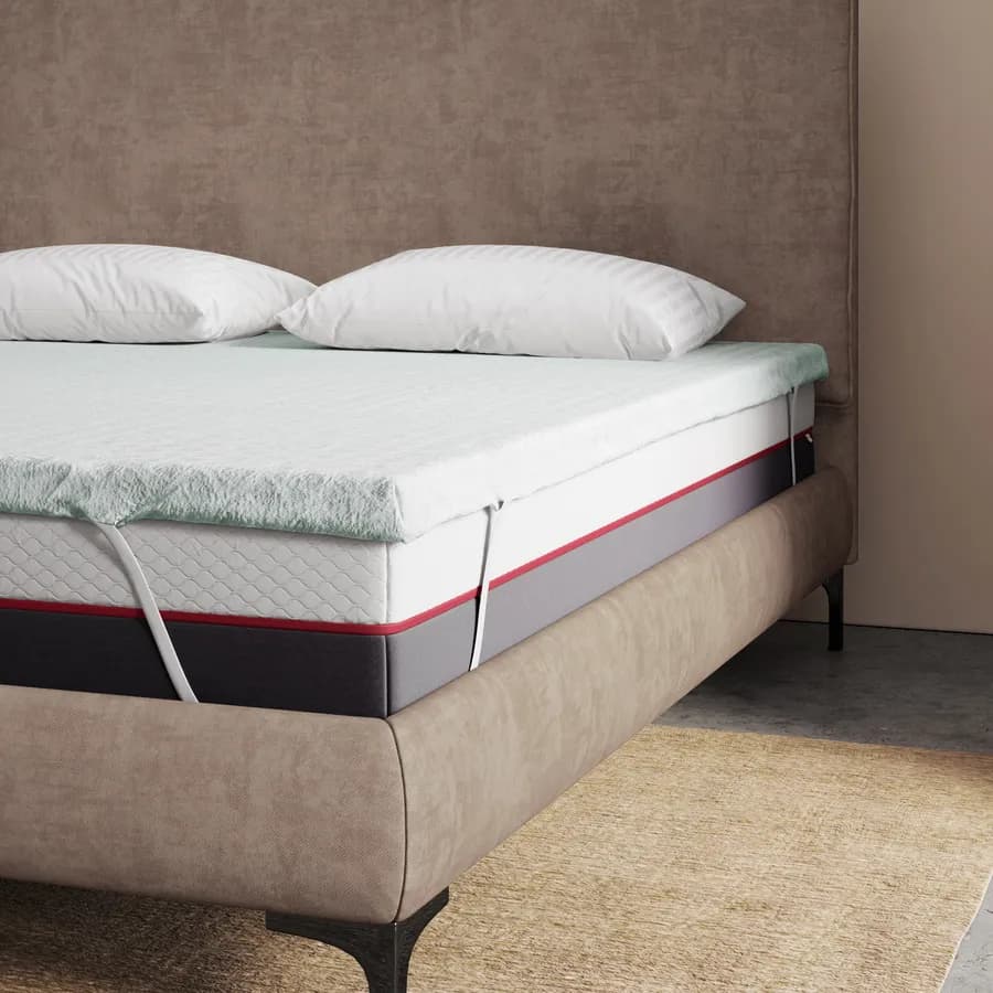 Topper per materasso una piazza e mezza 120x200 cm sfoderabile in Elastic Foam h 5,5 cm - Glamis