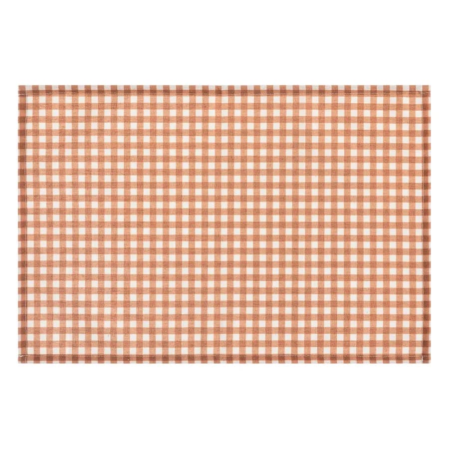 Tovaglietta 45x30 cm a quadri in tessuto bianco e rosso