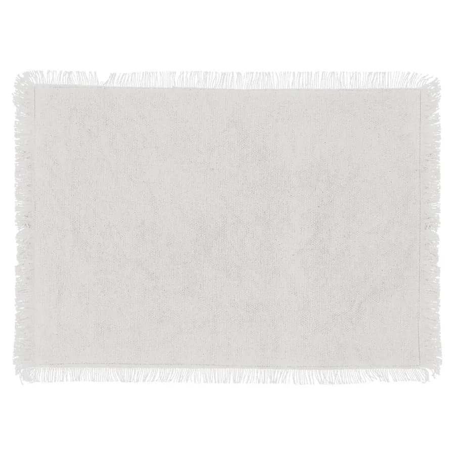 Tovaglietta 45x30 cm in cotone bianco con frange - Saphir
