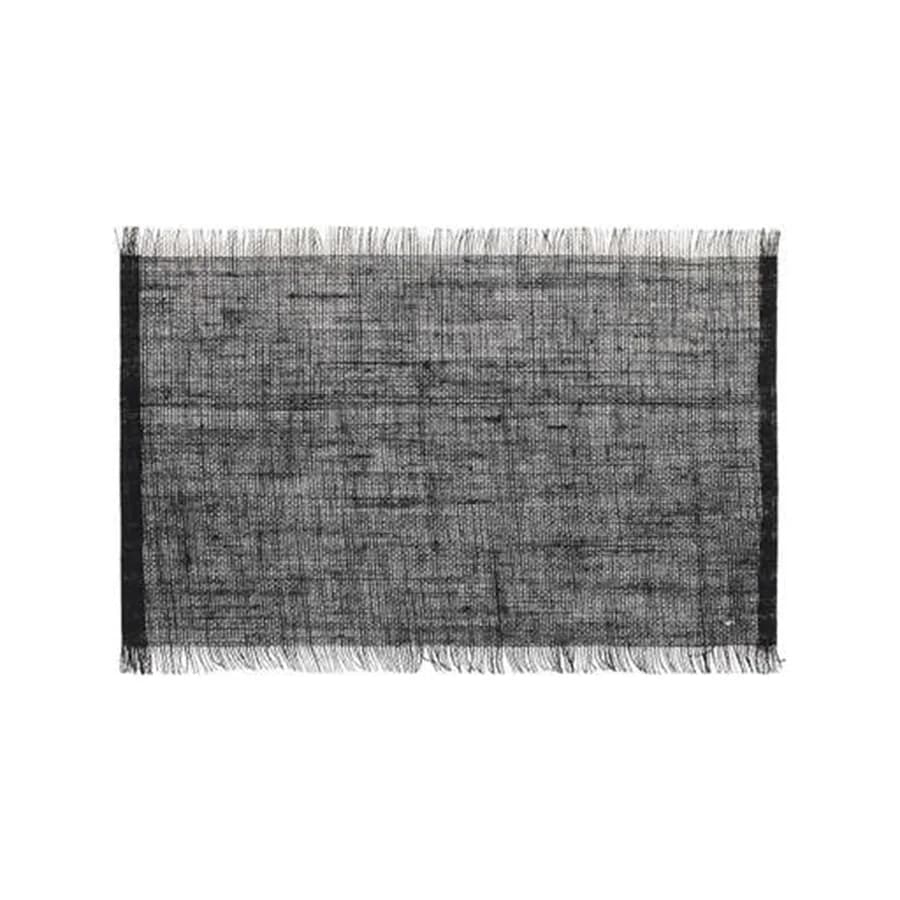 Tovaglietta con frange 45x30 cm in juta nero - Felicis