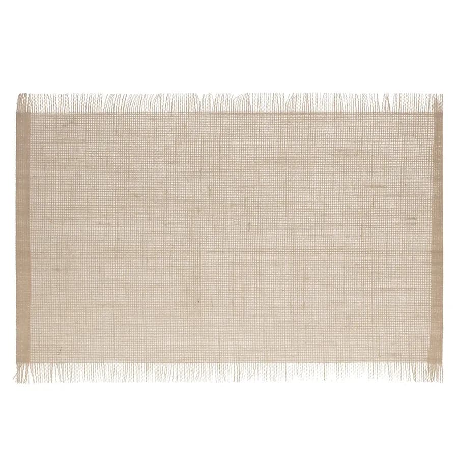 Tovaglietta con frange 45x30 cm in juta beige - Felicis