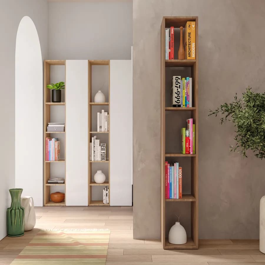 Libreria 28x185h cm mercure con 4 ripiani regolabili in altezza - Clary