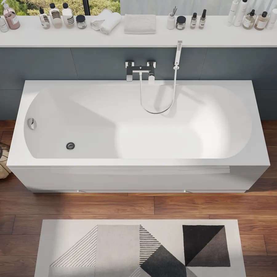 Vasca da bagno reversibile 170 x 70 cm in acrilico 3 lati - Zelta