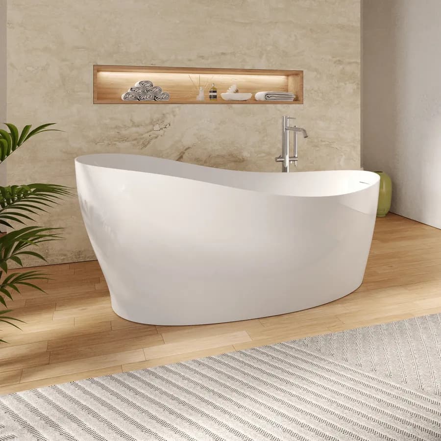 Vasca freestanding 170x85 cm bianco lucido - Alboran