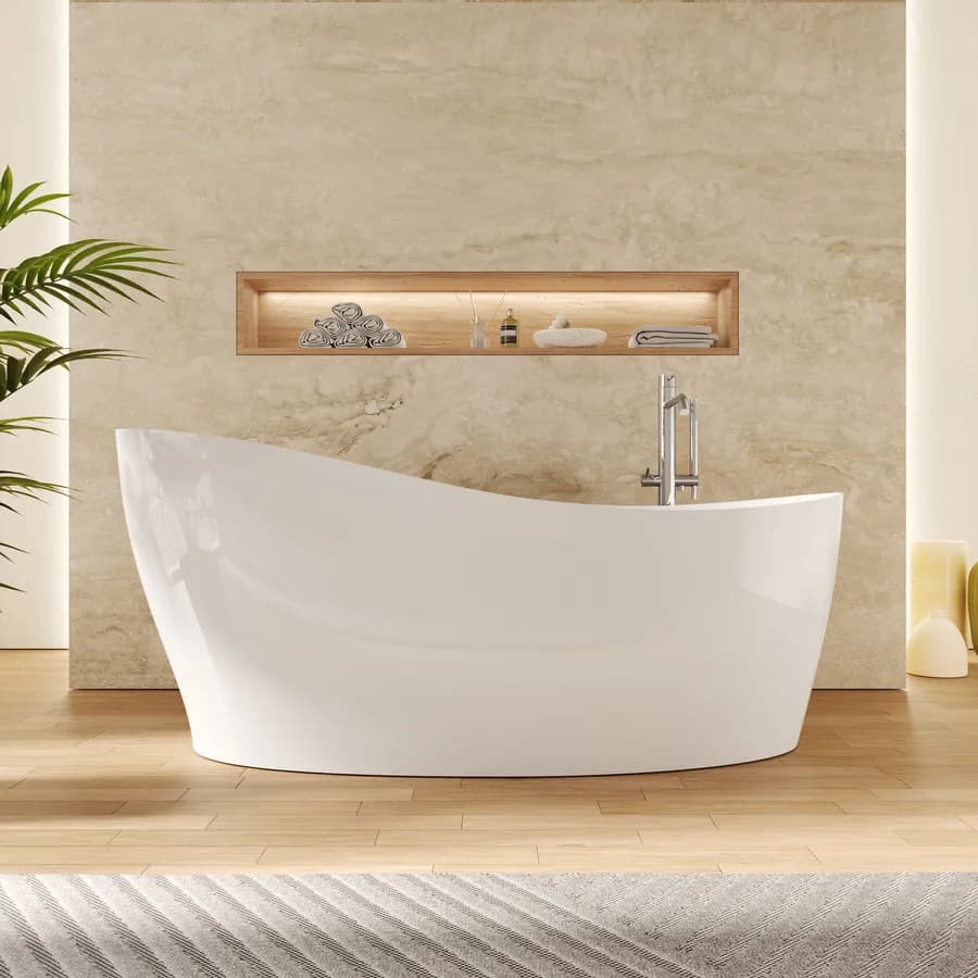 Vasca freestanding 170x85 cm bianco lucido - Alboran
