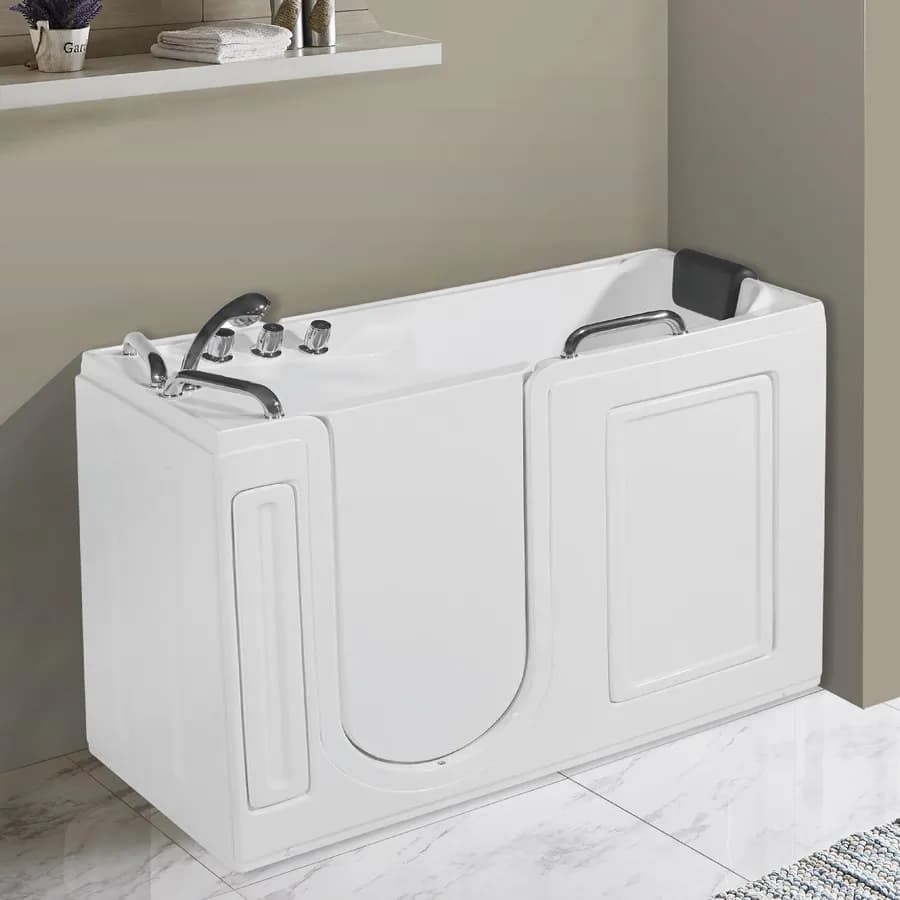 Vasca da bagno per anziani ad angolo lato esterno a sinistra - Pratic