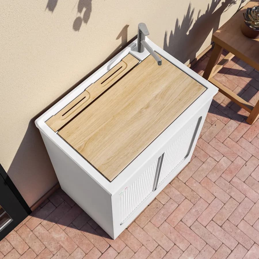 Vasca e mobile lavanderia Lavacril di Colavene 75x50x87h cm con serranda laterale a scomparsa