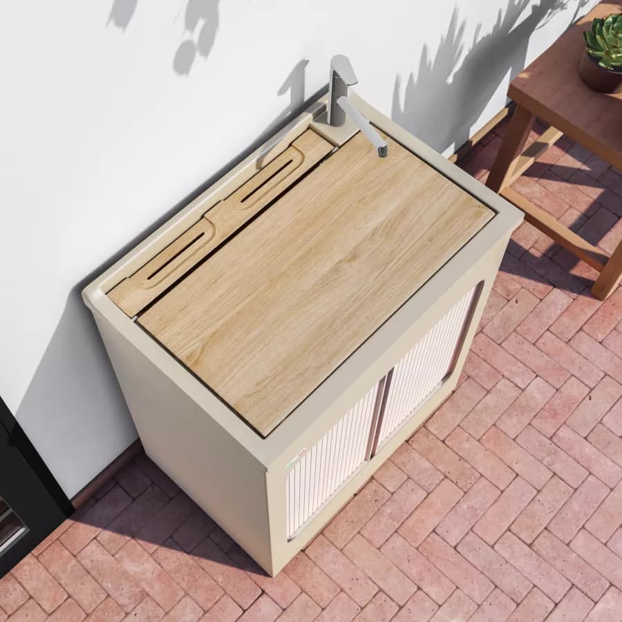 Vasca e mobile lavanderia Lavacril di Colavene crema 75x50 cm con serranda