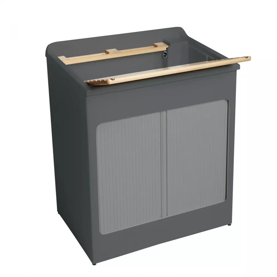 Vasca lavatoio e mobile lavanderia Lavacril di Colavene grigio 75x50 cm con tavola in legno