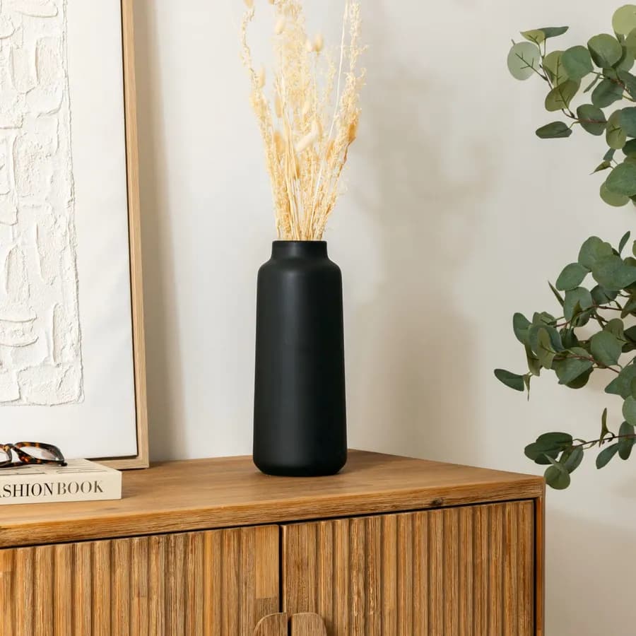 Vaso da interno 30h cm in ceramica nero opaco - Soave