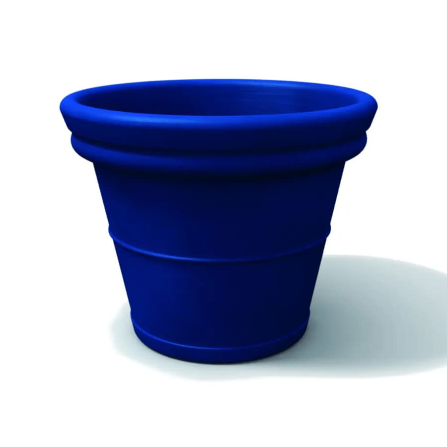 Vaso liscio rotondo 65 cm in polietilene blu - Bodeja