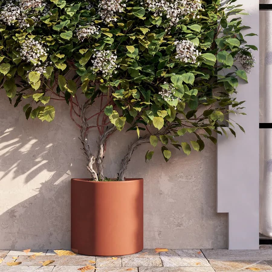Vaso a mezzaluna da parete 45 h cm in polietilene terracotta - Muret