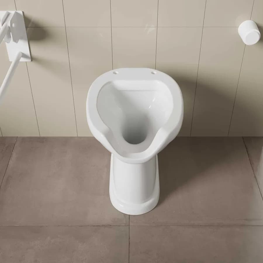 Vaso apertura frontale per bagno accessibile in ceramica con scarico a parete