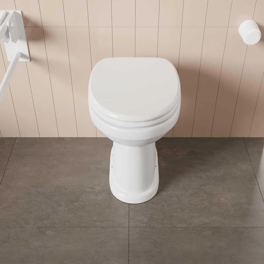 Vaso bidet accessibile in ceramica con copriwc scarico a terra